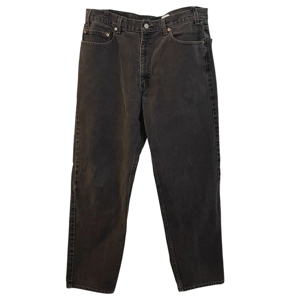 Vintage Men's Levi's 550 Black Relaxed Fit Zip Fly Jeans Work Cotton 90s 36 x 32